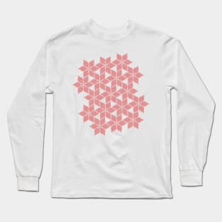 Geometric Pattern Pink on Pink Long Sleeve T-Shirt